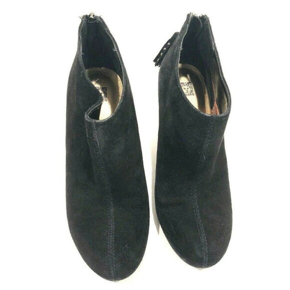 Anne Klein iflex Women Black Suede Leather Wedge Boot Bootie Tassel 6.5M - Picture 3 of 6